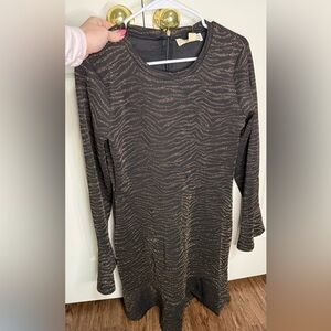 Michael Kors Sparkle Pattern Dress Long Sleeve Fitted Chic Evening‎ Event NWT